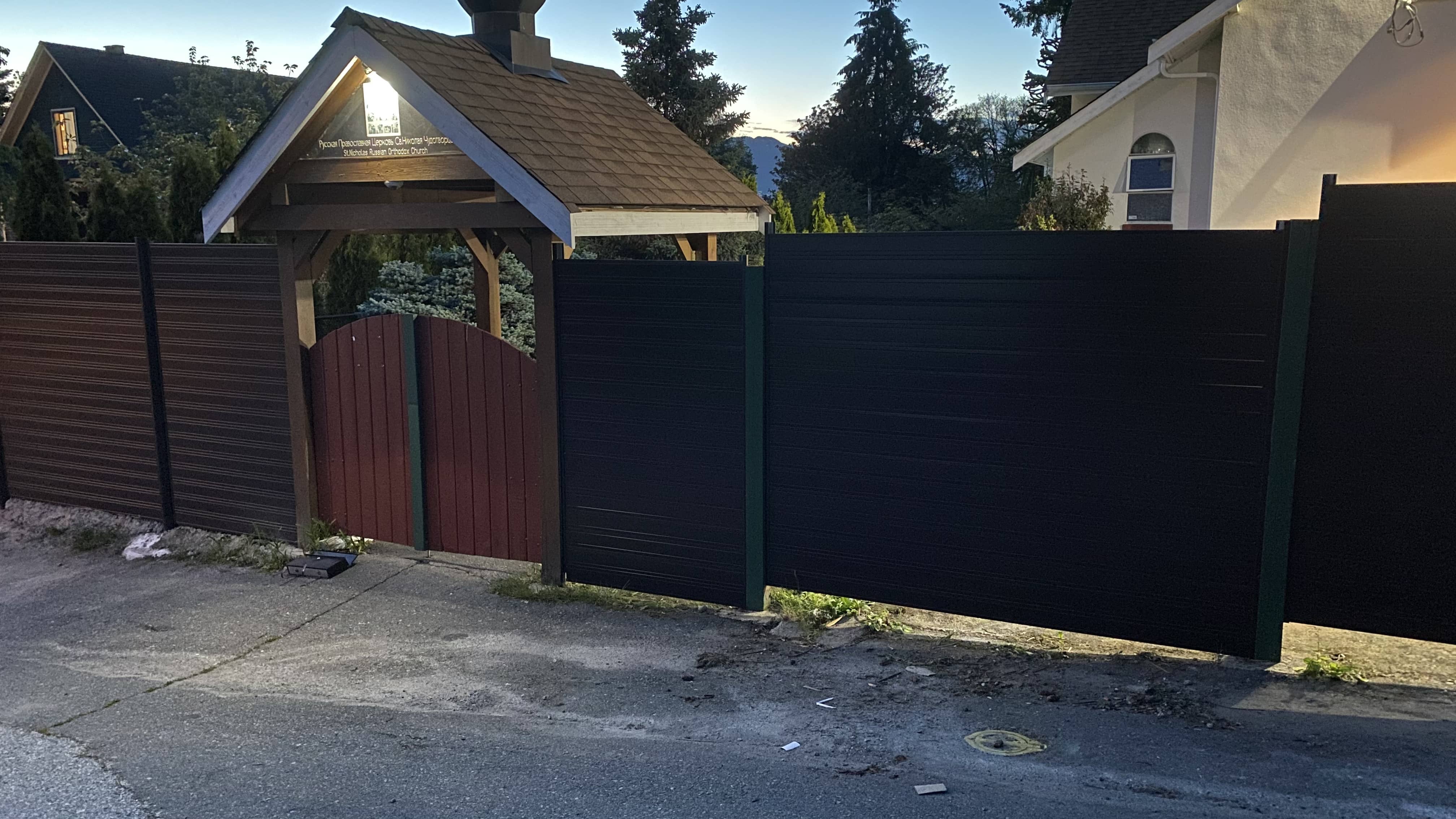 metal panels installation and design of fence for Church in Vancouver