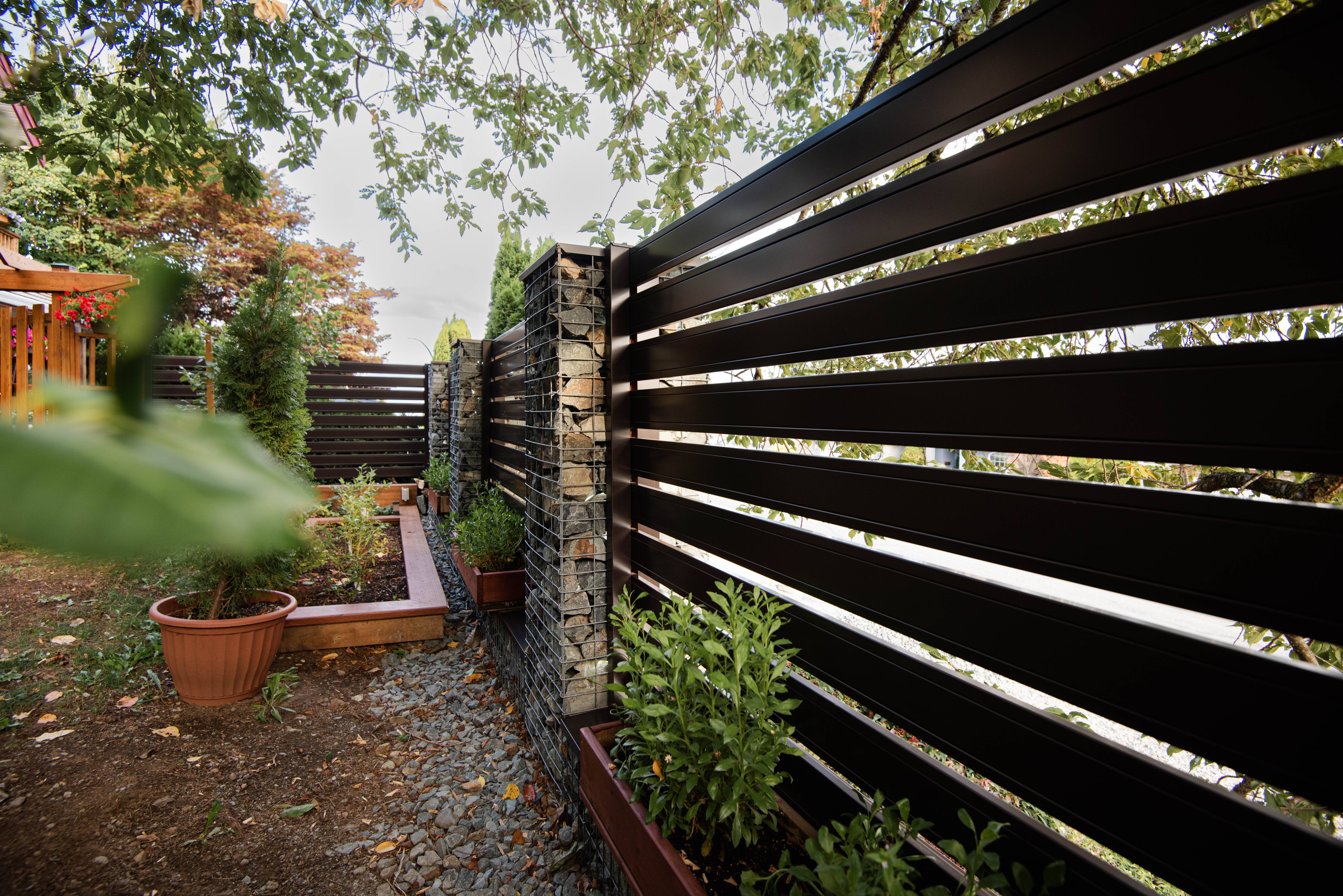 Gabion fence