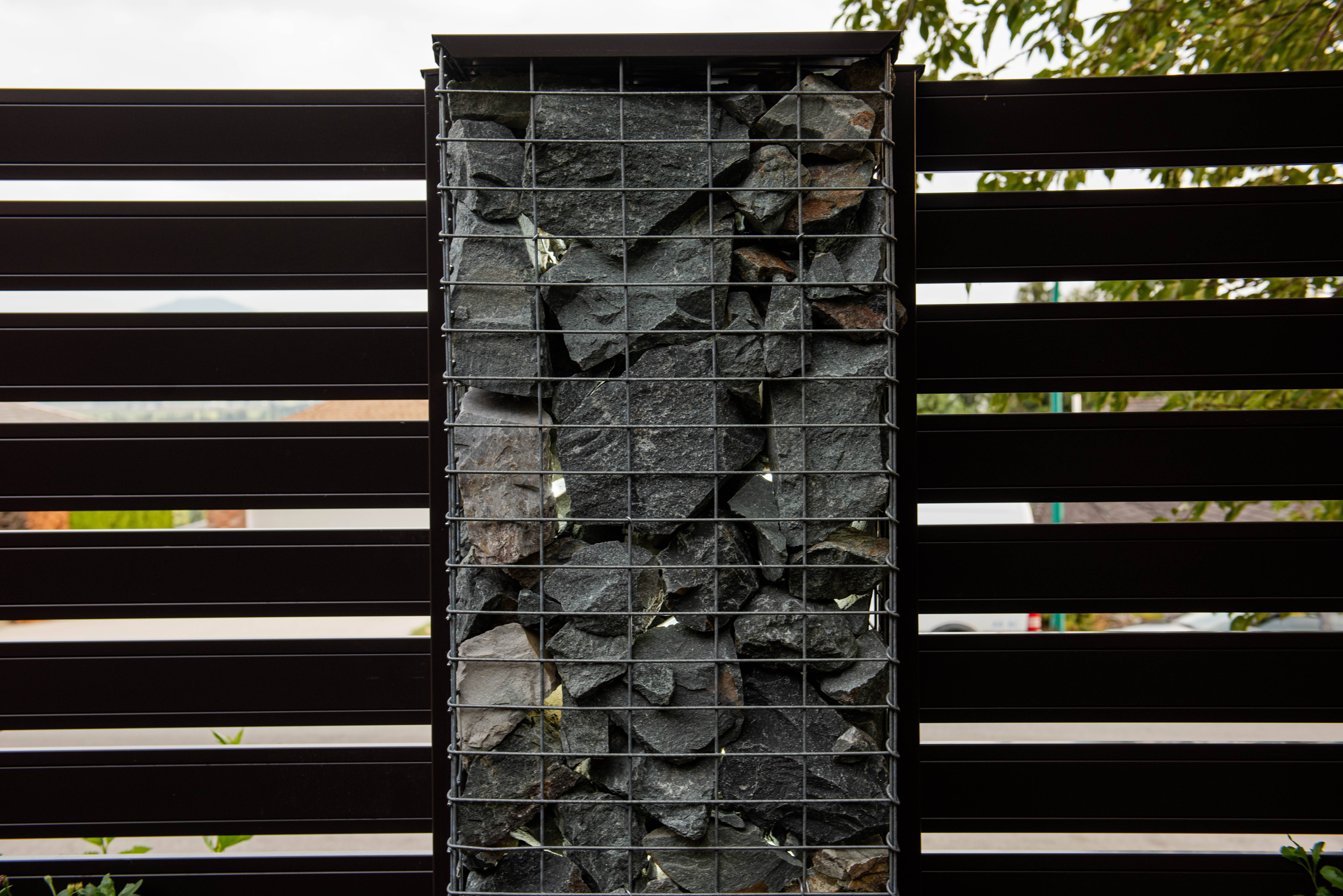 Gabion fence