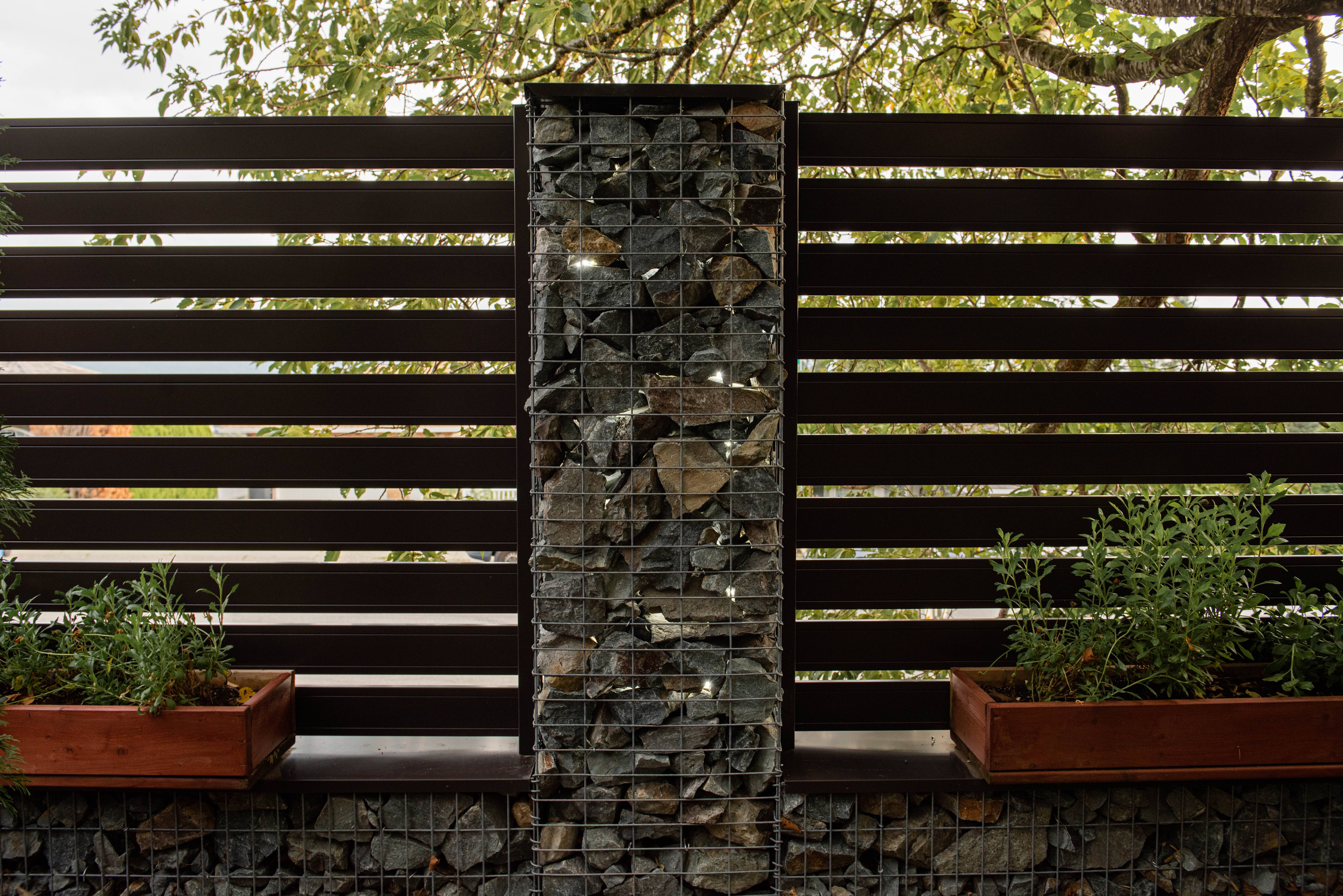 Gabion fence